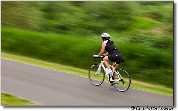 Biker with blurred background